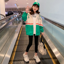 Girls jacket Spring outfit 2022 new children Yangqi Trendy Great Boy Blouse Girl Net Red Spring Autumn Tandem Hat Clothes