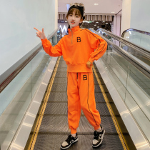 Girls sports suit Spring and autumn 2022 new Yangqi Childrens clothes Han version Tide Clothes Great Children Casual Spring Clothing two sets