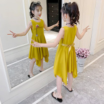 Girl Summer Clothing Dress Dress 2022 New Ocean Gas Children Dress Summer Sleeveless Vest Dress Girl Snowspun Princess Dress