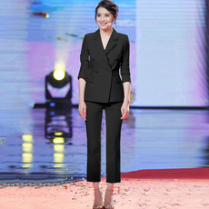 Униформа 2024春秋新款修身ol小西装外套休闲西服长裤职业套装女时尚两件套