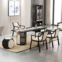 Tea table and chair combination Zen new Chinese style solid wood Kung Fu tea table coffee table tea room office tea art tea table 2 4 meters