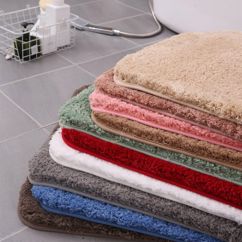 Single color thickened home floor mat, door mat, bedroom carpet, kitchen bathroom, absorbant floor mat, bathroom, non-slip mat can be customized