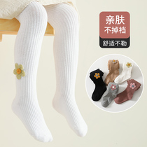 Baby boy pantyhose Spring autumn pure cotton thin section baby large PP child hit bottom pants 1-3-5-year-old 6 girl with foot socks