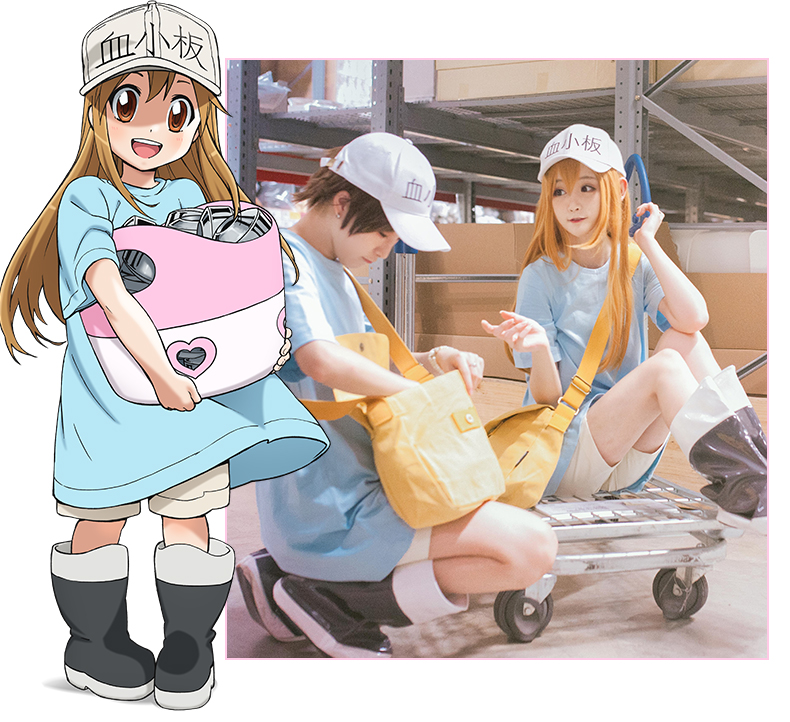 [囧 囧] Làm việc tế bào cos tiểu cầu Loli cosplay trang phục T-shirt Giày bìa Spot cosplay luffy