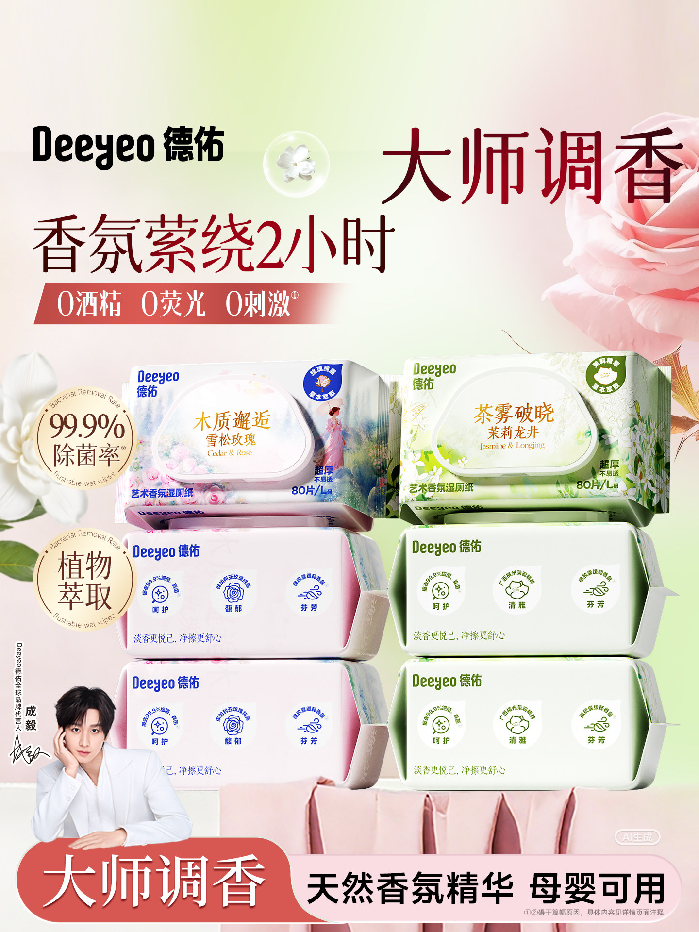 Deyou Fragrance Wet Toilet Paper Family Value Pack Women's Intimate Wet Toilet Wipes Men's Special Toilet Wipes for Pregnant Women
