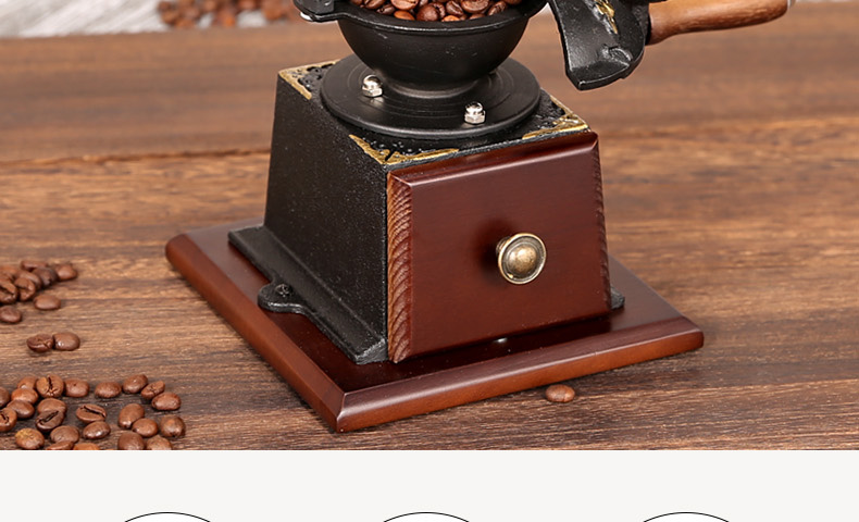 Koonan bánh xe lớn tay máy xay cà phê hạt nỗ lực retro hướng dẫn sử dụng máy pha cà phê tại nhà phin pha cafe inox lớn