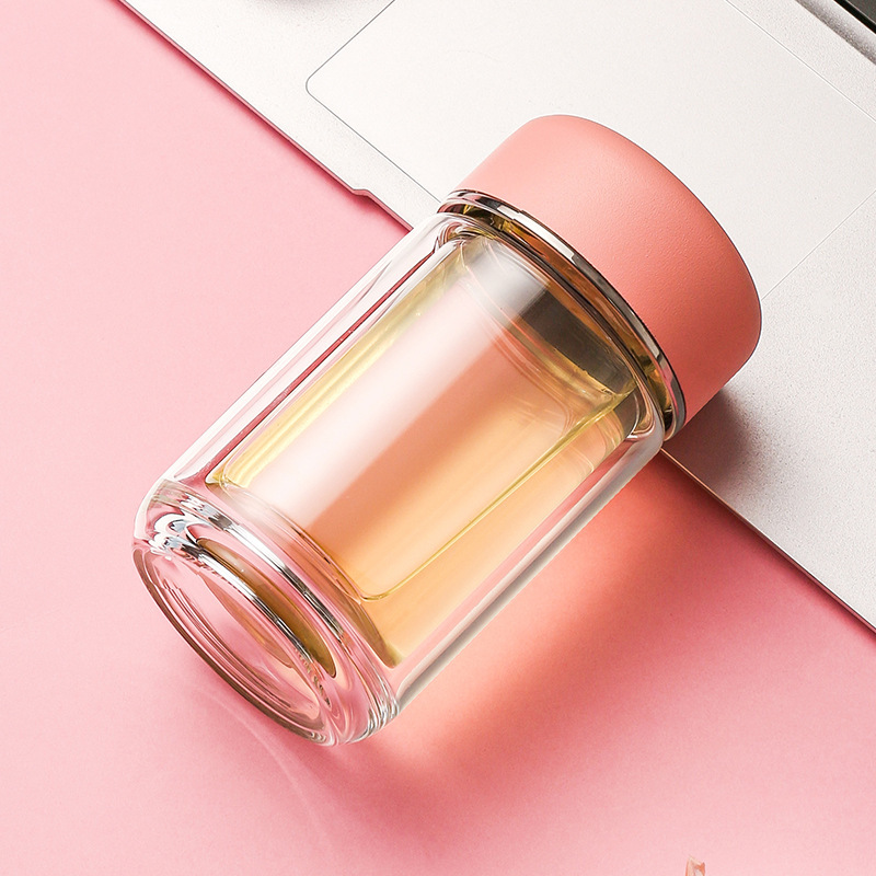 Mingxia Glass Cup for Girls, High-Looking Mini Double-Layer Water Cup, Cute and Compact Office Cup, Heat-Insulated and Anti-Scalding Tea Cup Mingxia Glass Cup for Girls, High-Looking Mini Double-Layer Water Cup, Cute and Compact Office Cup, Heat-Insulated and Anti-Scalding Tea Cup