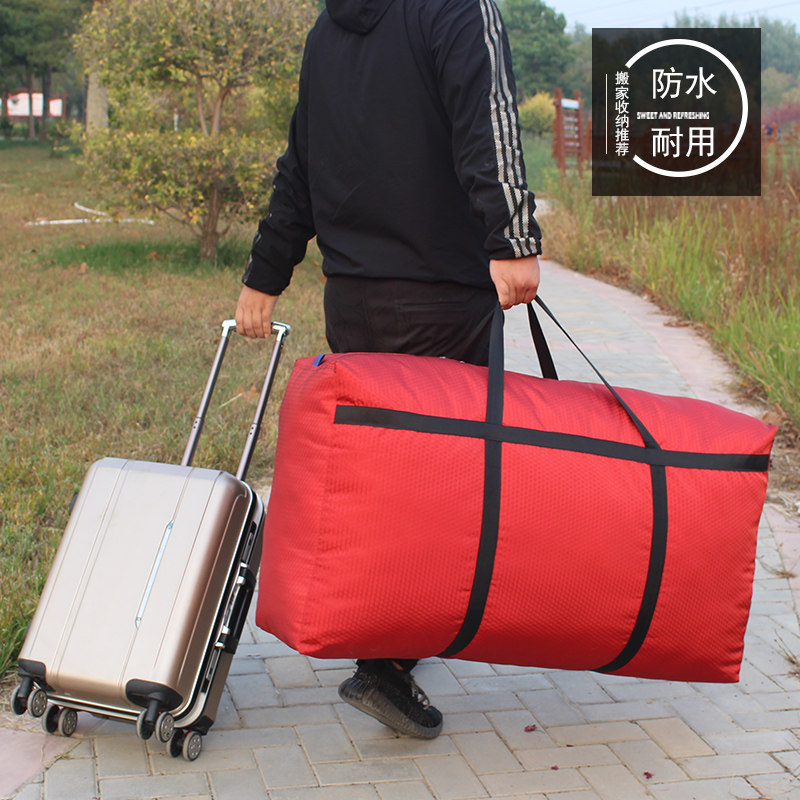 Red Waterproof Printed Oxford Cloth Moving Bag 150 L Super Large Capacity Woven Bag Snakeskin Bag Duffle Bag