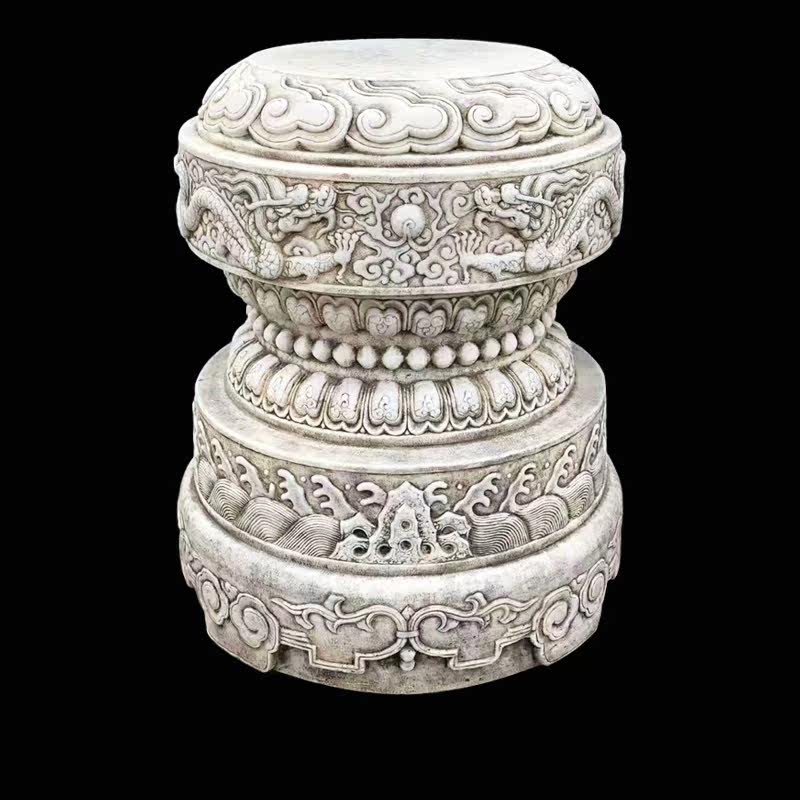 Stone carving requires a Han white jade imitation ancient as an old shall be a stone lotus petal base fish tank bonsai base swing piece