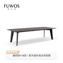 Nordic solid wood rectangular 10 people strip large dining table meeting long table minimalist around modern office bench customisation