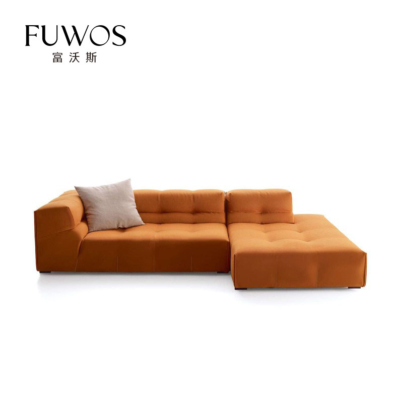 Nordic modern minimalist Van Loo Corner Demolition Wash Small House Type Thick Armrests Cloth Art Free Combined Down Sofa