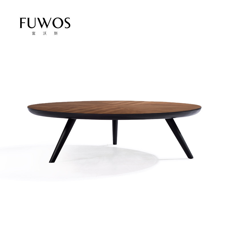 Italian small apartment Modern minimalist combination creative Walnut round Nordic living room Designer fashion coffee table