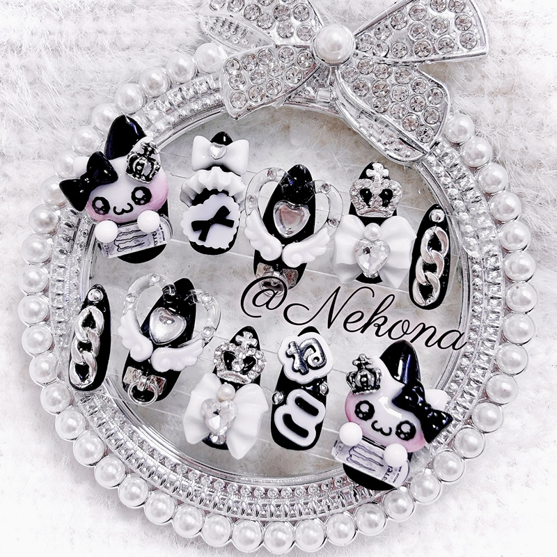 【In Stock】Cat Claw Bathtub|Black Base Magic Claw Cat Nail Art Vintage Luxurious Wearable Nails 【In Stock】Cat Claw Bathtub|Black Base Magic Claw Cat Nail Art Vintage Luxurious Wearable Nails