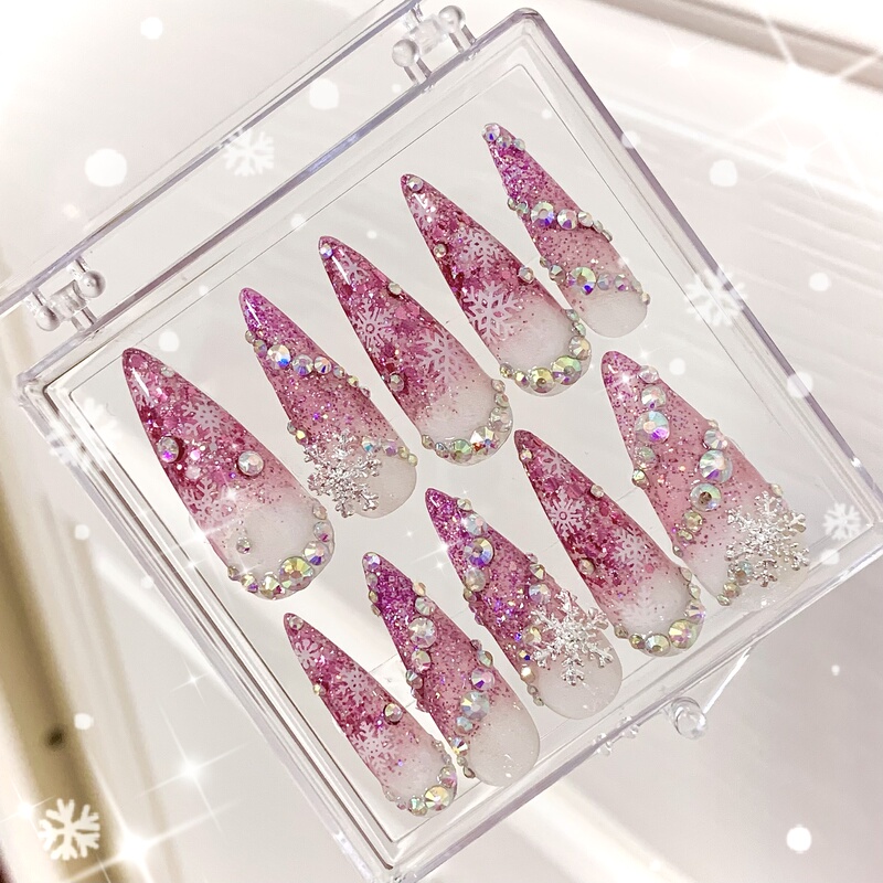 [in Stock] Cat Paw Bathtub｜Christmas Limited Edition Gal Style Princess Style Snowflake Vintage Luxurious Wearable Nails