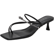 True Beauty Summer New Style Cat Heel Elegant Square Toe Fashion Sandals Sandals Womens Shoes YRB13BT3