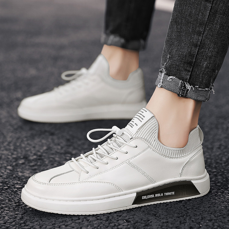 2020 Spring Shoes Men's Wave Shoes 100 Lap Breathable Little White Shoes Men's Casual Leather Shoes Sports Boomer Board Shoes Men Xz 