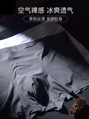 Non-trace underwear men's ice silk ultra-thin boxer breathable thin youth silk boxer pants large size youth pants nk