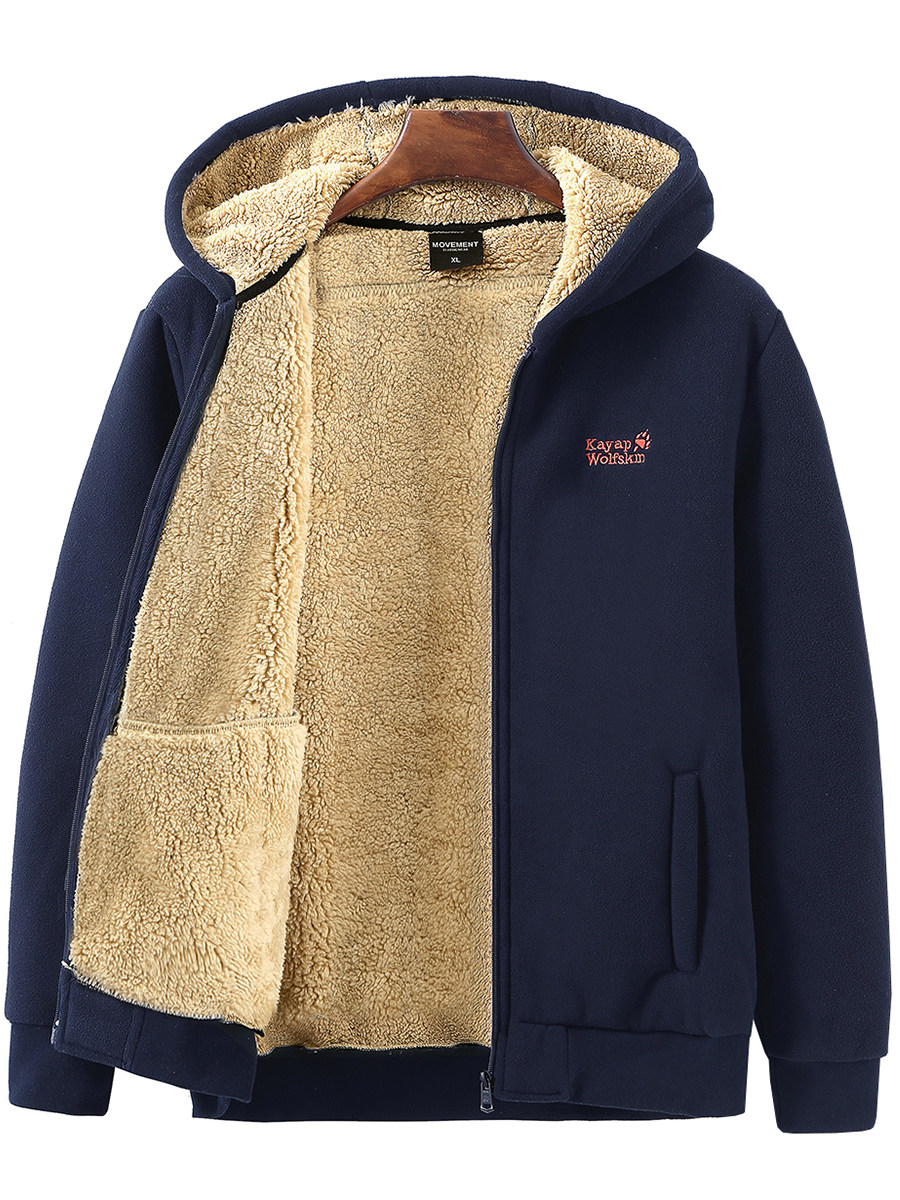 Lamb fleece jacket men 2020 fall winter fleece sweatshirt men plus fleece thick cardigan fleece men winter clothes wt