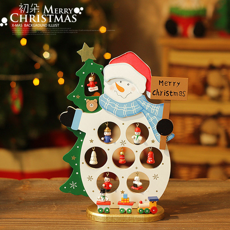 Christmas Decorations Woody Christmas Tree Package Christmas Decorations Tabletop Pendulum Pieces Children's Christmas Gift Gifts