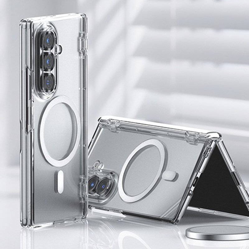 Korean Kmax Samsung Z Fold7 Magnetic Transparent Phone Case Full Coverage Hinge High Protection W26 Protective Case Full Coverage