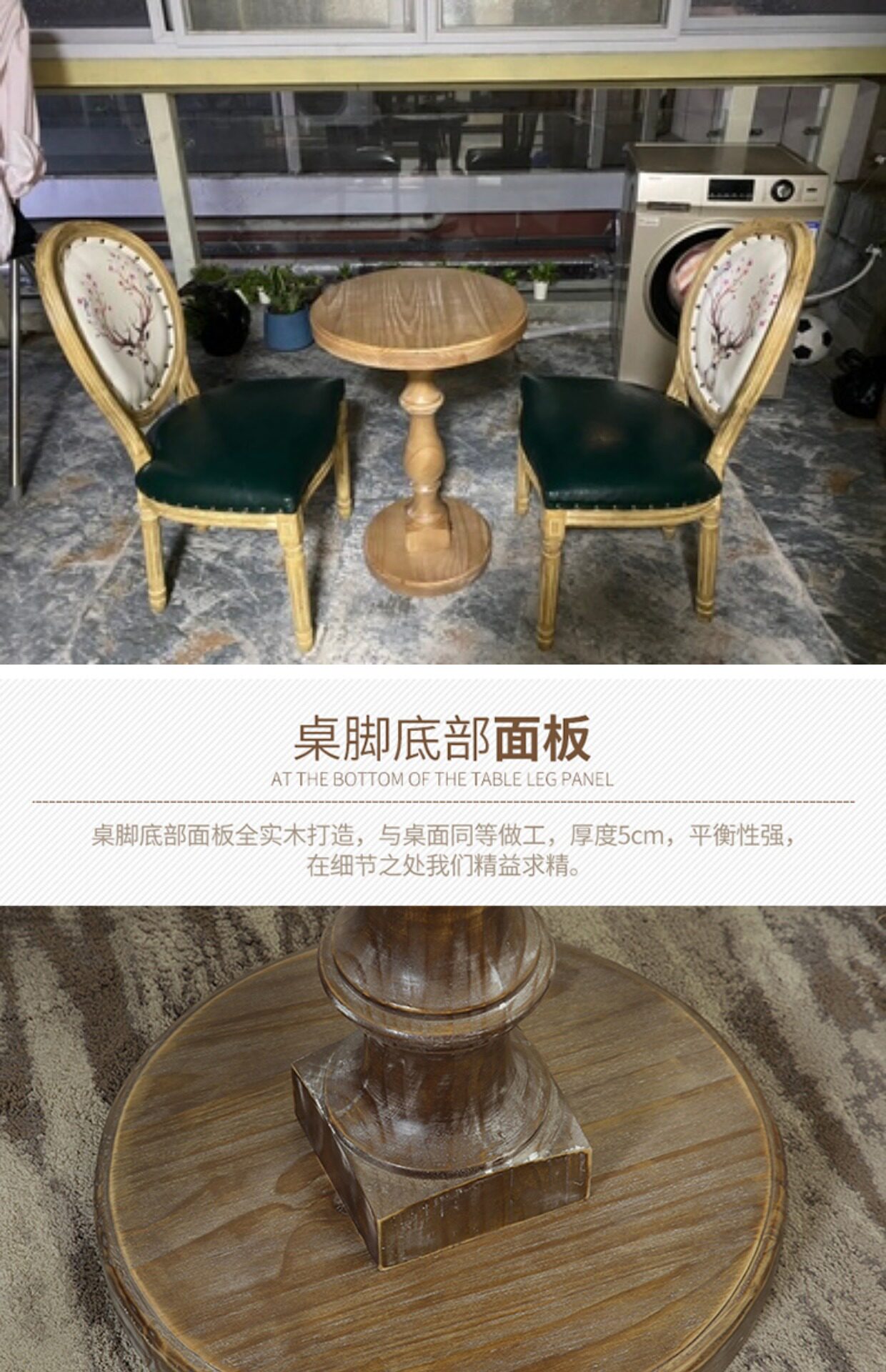 F056批发欧式实木洽谈小圆桌复古做旧小方桌子美式酒店咖啡厅休闲-阿里巴巴