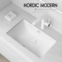 Modern wind minimalist ceramic under-basin washbasin Washbasin Square Flush Toilet Terrace Basin Big deepen