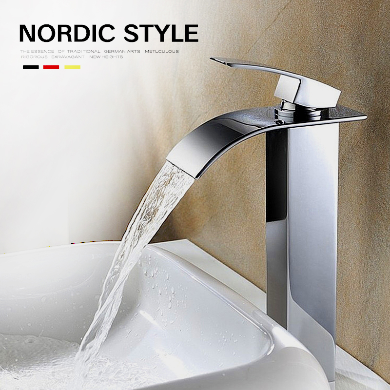 Nordic fashion basin faucet Waterfall outlet washbasin washbasin basin faucet Single hole hot and cold water