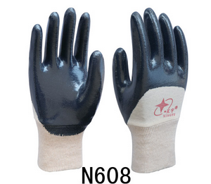 Xingyu Oil Resistant N608N808 Flannel Butyronitrile Wear Resistant Acid and Alkali Resistant Chemical Construction Car Repair Labor Protection Men's Gloves