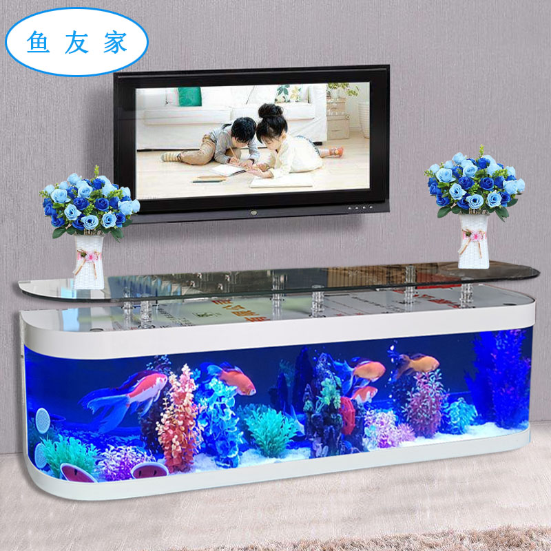TV cabinet European-style modern home creative against the wall ecological coffee table bar integrated water-free living room floor fish tank