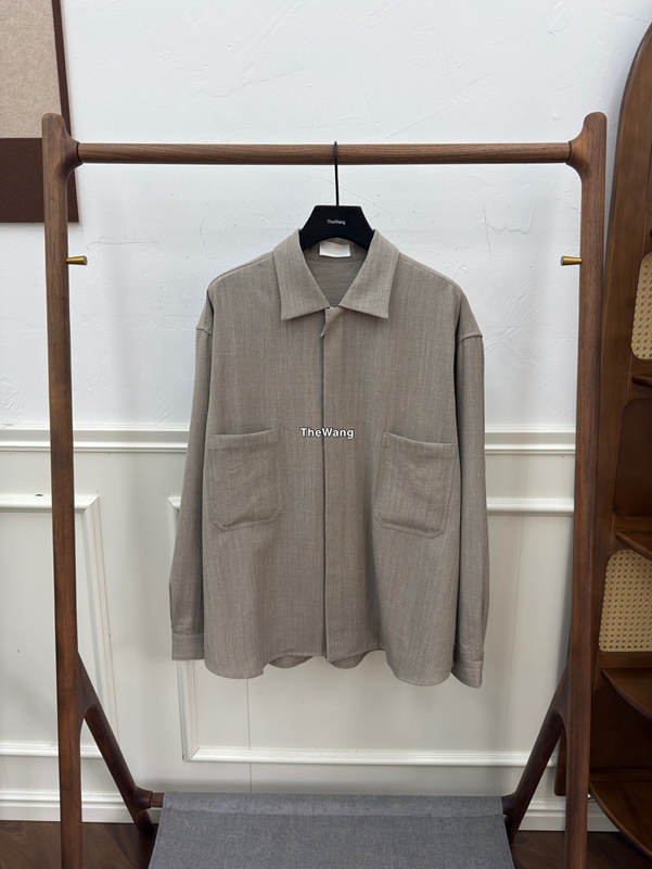 Row Style Wool and Linen Blend Amonetojacket Zip-Up Shirt Jacket