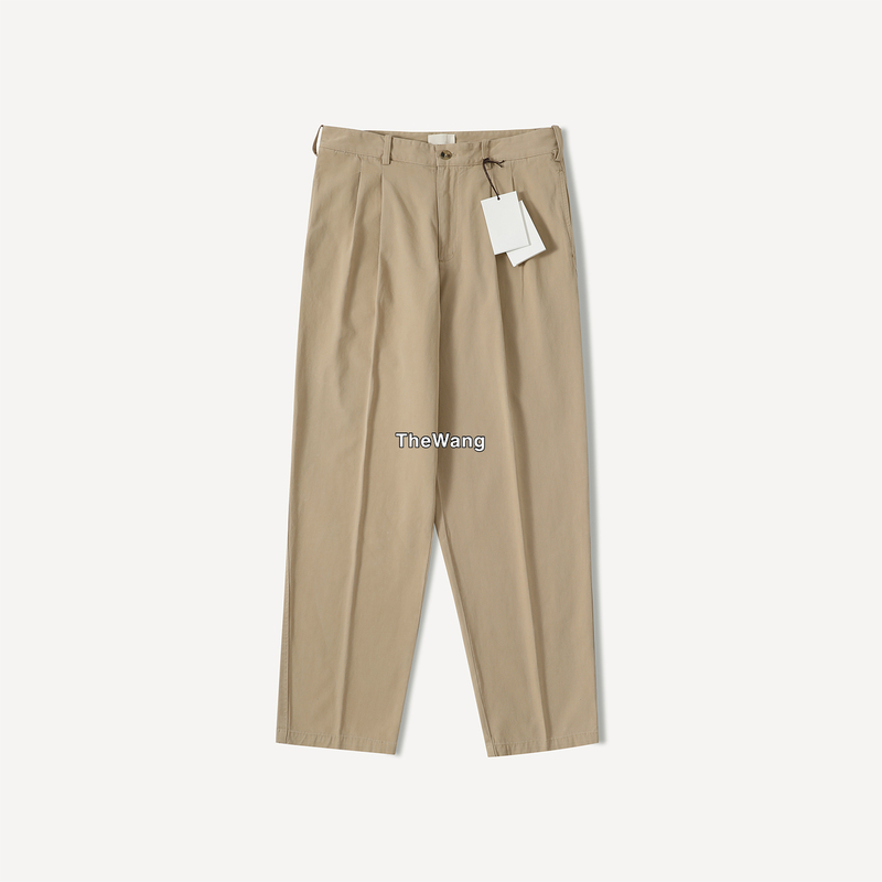 Row26Fw Tomasino Khaki Beige Cotton Trousers, High-End, Workwear, Casual, Versatile, Magic Pants for Men and Women
