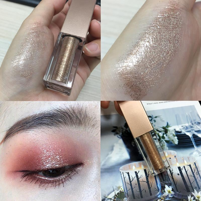 Ins siêu lửa chất lỏng bóng mắt ngọc trai làm khô nhanh phân cực kim loại sáng bóng tằm bạc sequin nhỏ bling - Bóng mắt màu mắt 3ce