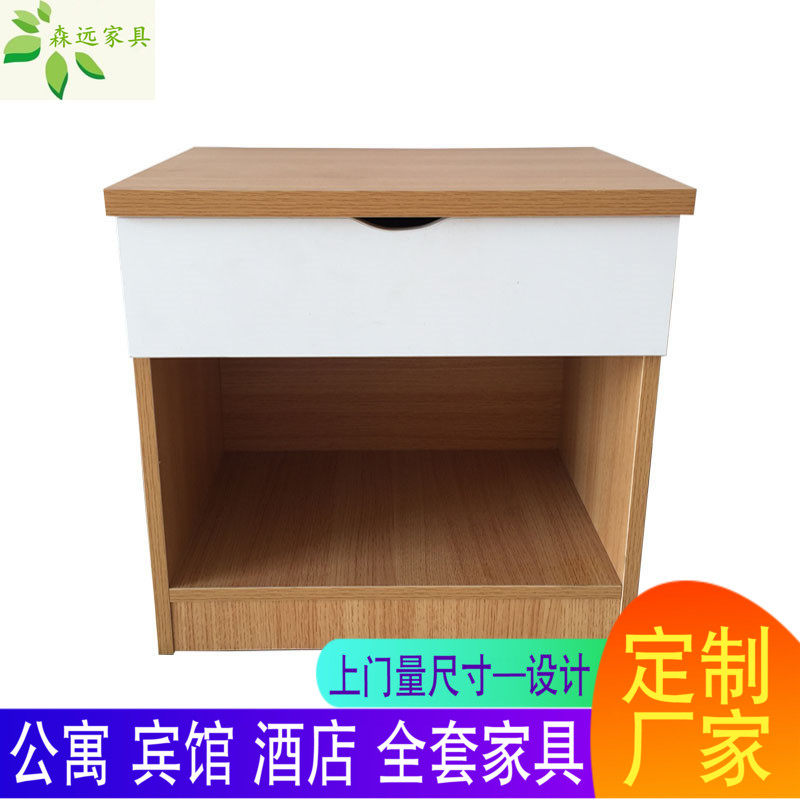 Plate simple bedside table hotel furniture bed economical side cabinet size color customizable with chest of drawers