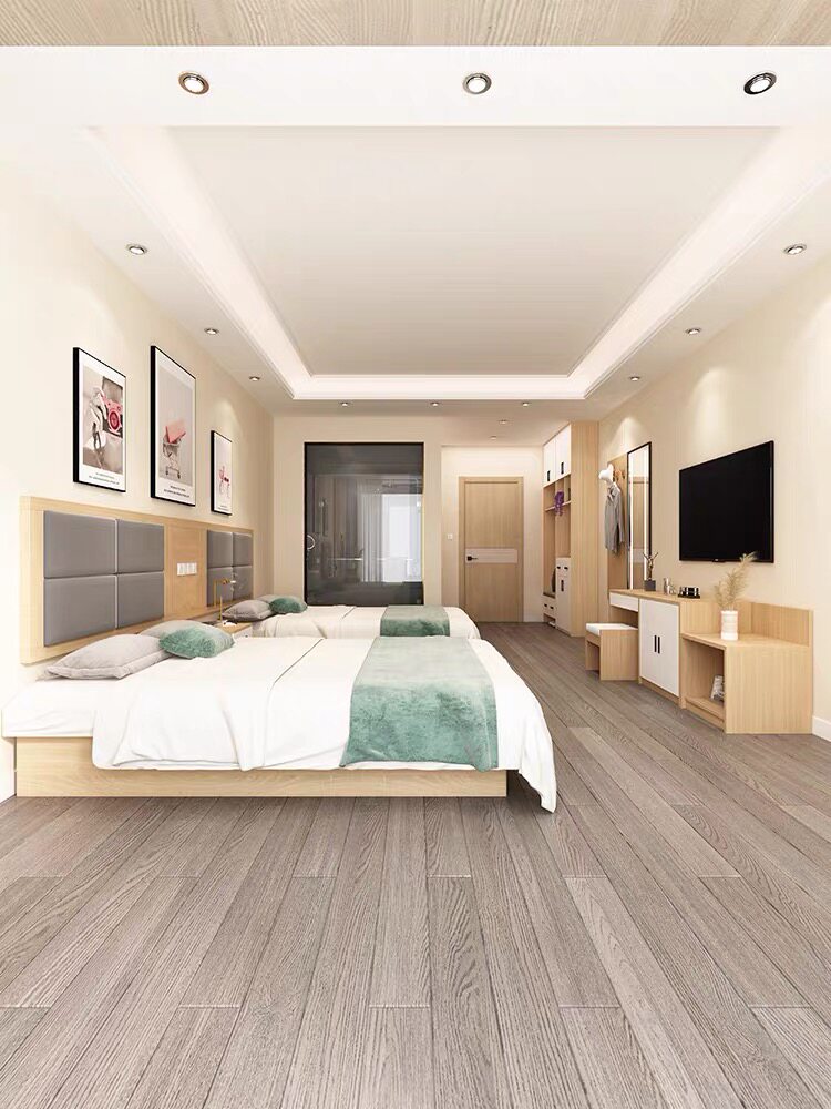 Customized express hotel furniture full set of hotel standard room bed bed and breakfast apartment room single room soft backboard 1 2 meters bed