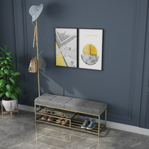 Simple home can sit and change shoes stool hanging hanger integrated into the home storage shoe cabinet Nordic sofa stool clothing fitting stool