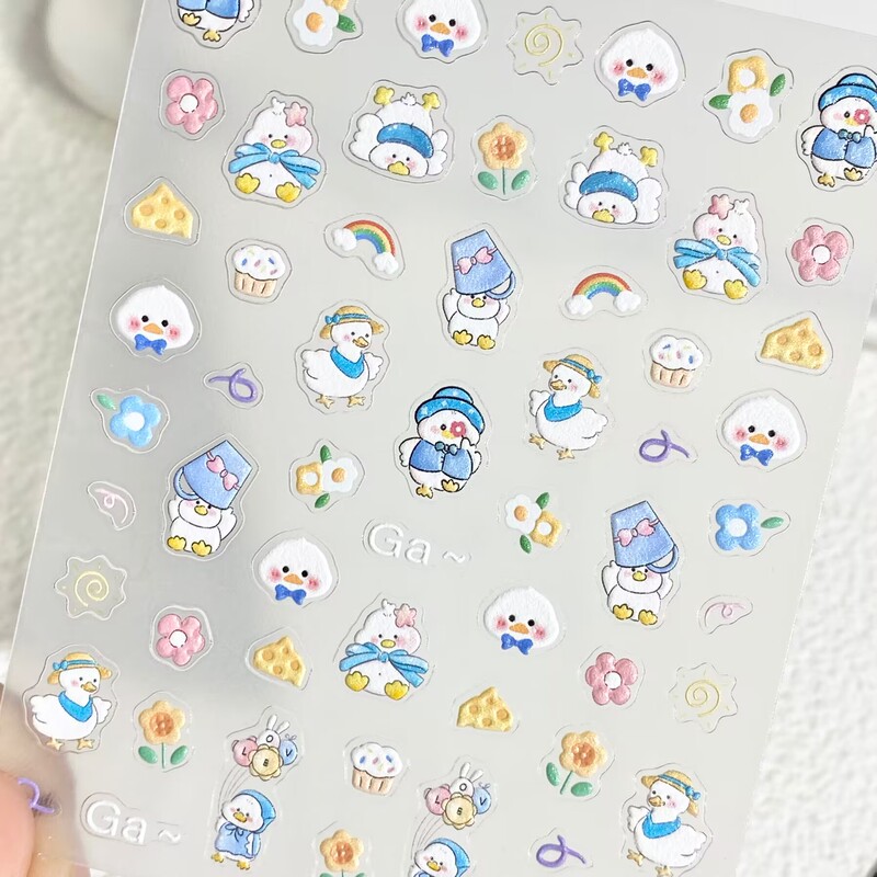 Childlike and Cute Rainbow Duck Nail Art Stickers Embossed Stereo DIY Mobile Phone Case Water Cup Ccd Nail Sticker Decorations Childlike and Cute Rainbow Duck Nail Art Stickers Embossed Stereo DIY Mobile Phone Case Water Cup Ccd Nail Sticker Decorations