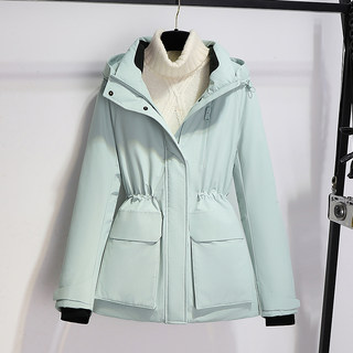 巨好看的蓝色收腰冲锋衣羽绒服女冬季2025新款90白鸭绒保暖派克服