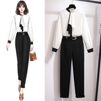 Professional suit womens autumn 2021 new fashion high-end celebrity temperament Imperial sister early autumn two-piece light ripe wind