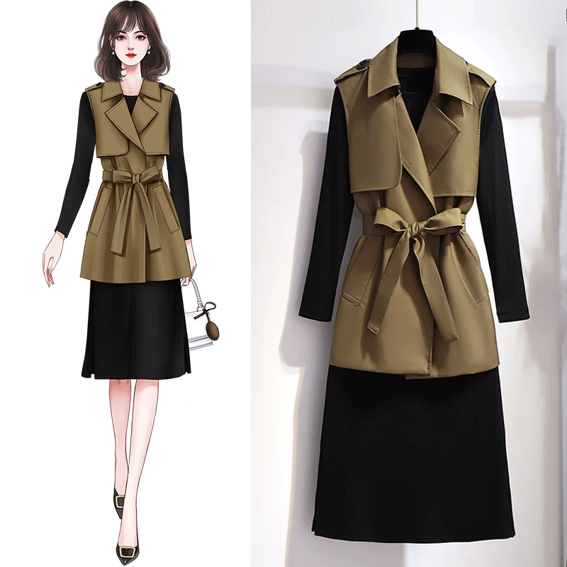 Осеннее trench coat, элитная куртка, набор, для подростков, коллекция 2022