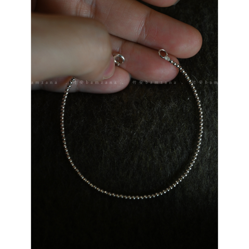 Zhu'An Original·All-Over Pure Silver 1.5mm Ultra-Fine Round Bead Bracelet