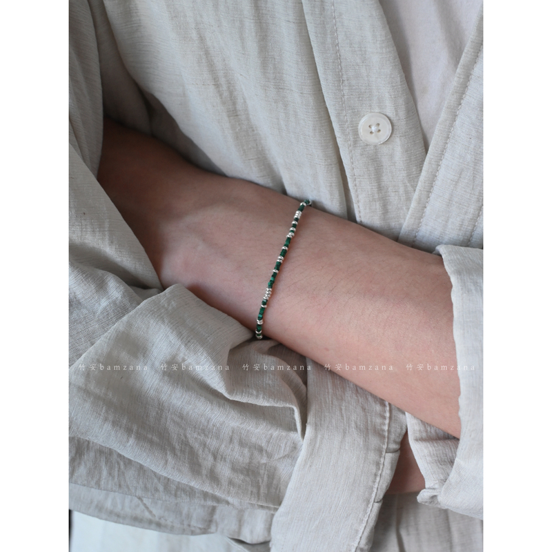 Zhu'An Original·Natural Malachite Spacer Green Series Bracelet·S925 Sterling Silver