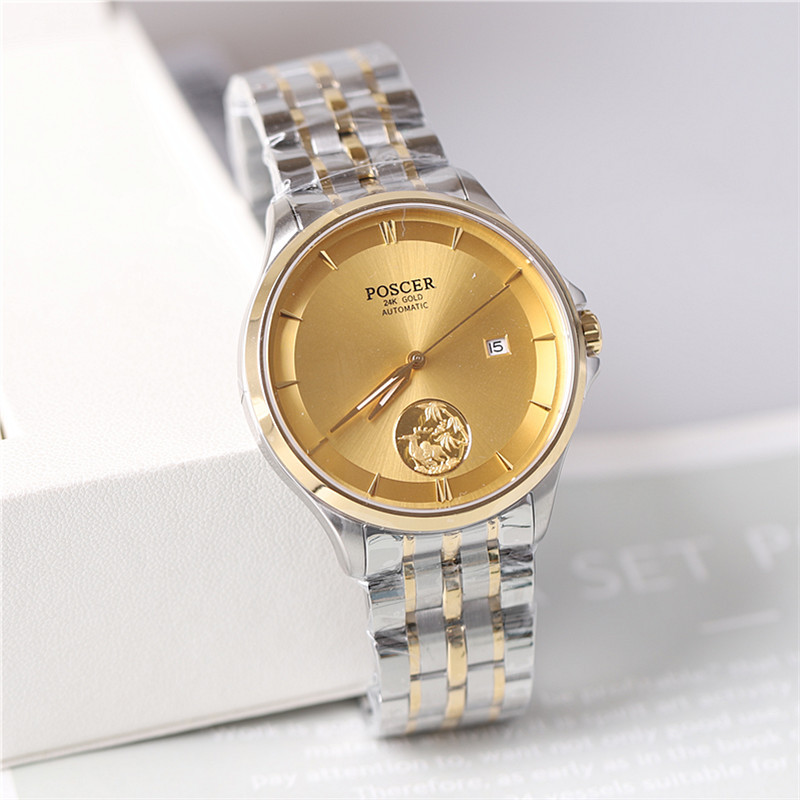 Authentic Porsche Watches for Women and Men, Gold Watches, Couple's Mechanical Watches, Waterproof, Stylish Porsche 6189