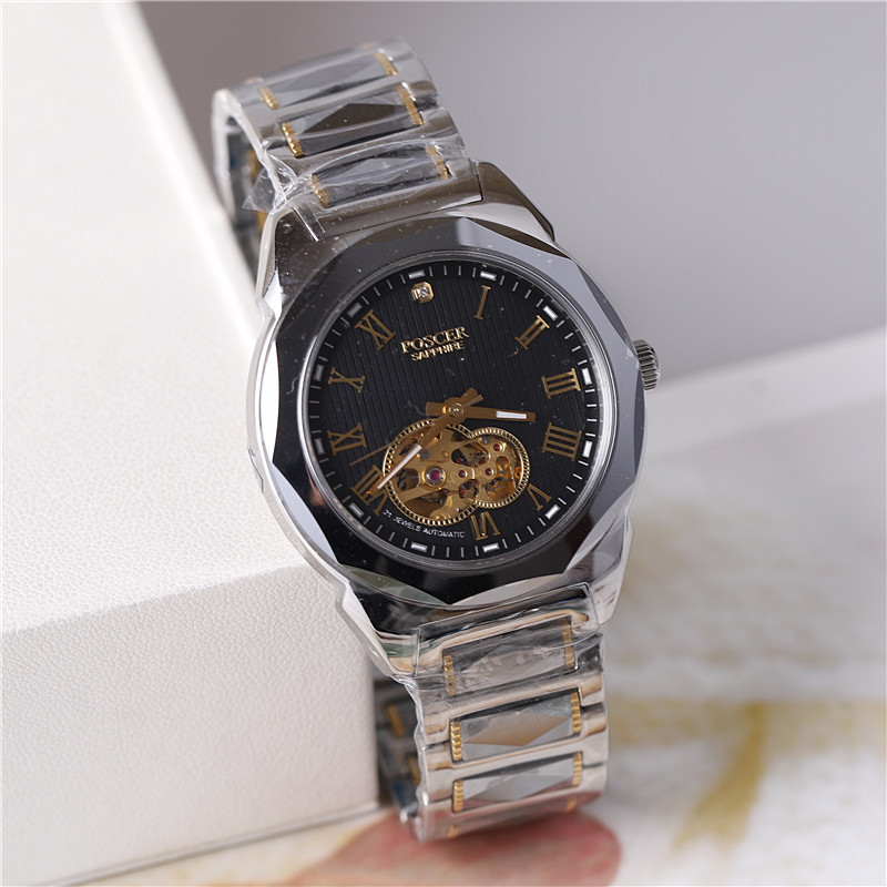 Genuine Poscer Watch Men's Watch Women's Watch Fashionable Tungsten Steel Couple Watch Mechanical Watch Porsche 6026