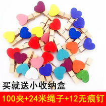 Wood small clip Colour photo wall clip wedding photo clip Decorative Hemp Rope Poo Sign Clip Hung Photo Clip Postcard