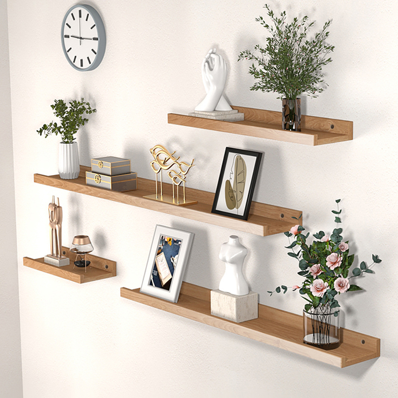 Solid wood partition lined with punched-free shelf laminate wall wall-mounted wall panel TV wall Decorative Desks