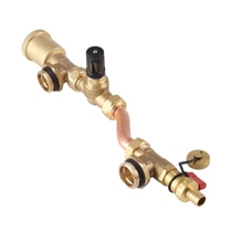 Brass plating adjustable pressure differential bypass valve assembly automatic exhaust valve drain valve floor heating manifold water collector end