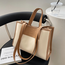 Advanced Texture Fashion Big Bag Girls 2022 Spring New Korean Version Foreign Air Mobile Tote Bag 100 Lap Single Shoulder Bag