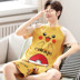 Bộ đồ ngủ Mens Summer mỏng ngắn tay áo bông Junior High School Student cartoon Teen trai Summer Home Suit. 