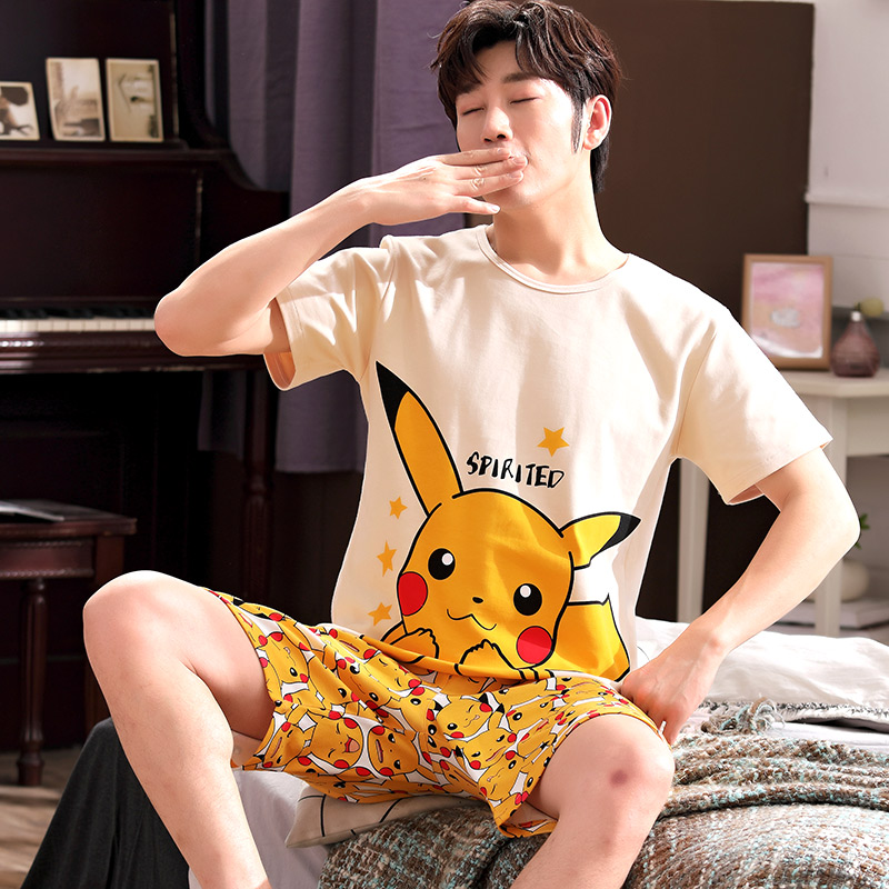 Teen đồ ngủ mens quần short mùa hè bông mùa hè mỏng junior học sinh trung học con trai quần áo nhà thiết.