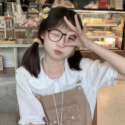 taobao agent Summer Japanese cute doll, universal jacket, doll collar, with little bears, with short sleeve, Korean style
